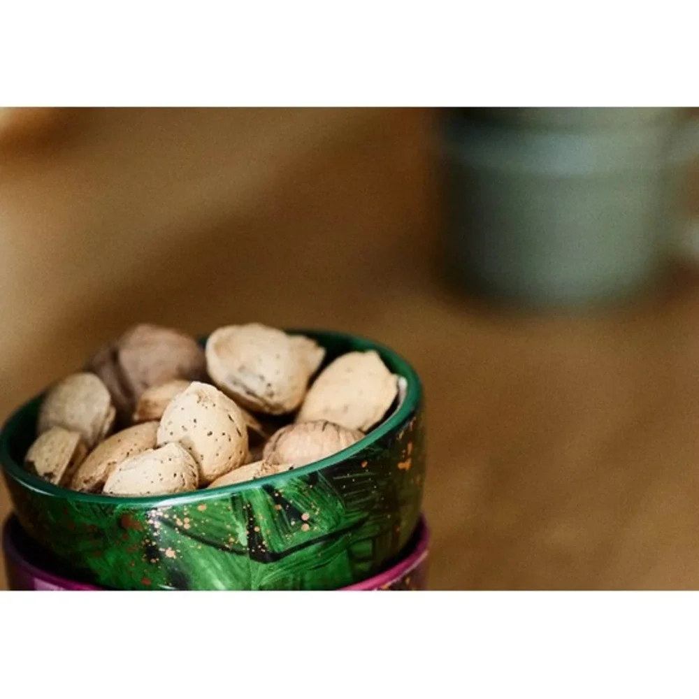 Anthropologie Mia‎ Stoneware Nut Bowl Ice Cream Yogurt Condiment Set of 2 Green